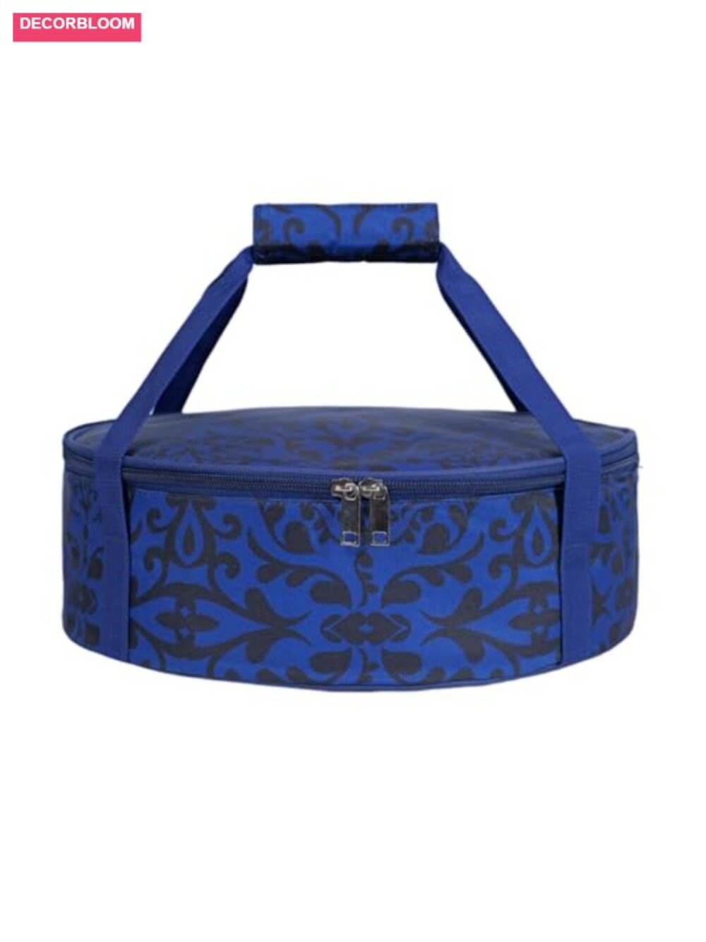 Insulated Round Pie Carrier Bag Blue Thermal Food Transport